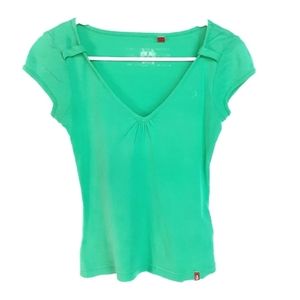 EDC BY ESPRIT Y2K V-Neck Polo Top Size XSmall